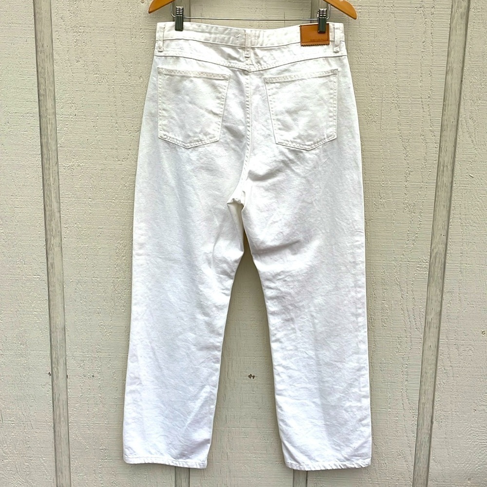 Avec Les Filles Women’s High Rise Jeans Size 30 White Button Fly Straight Leg - Picture 6 of 12